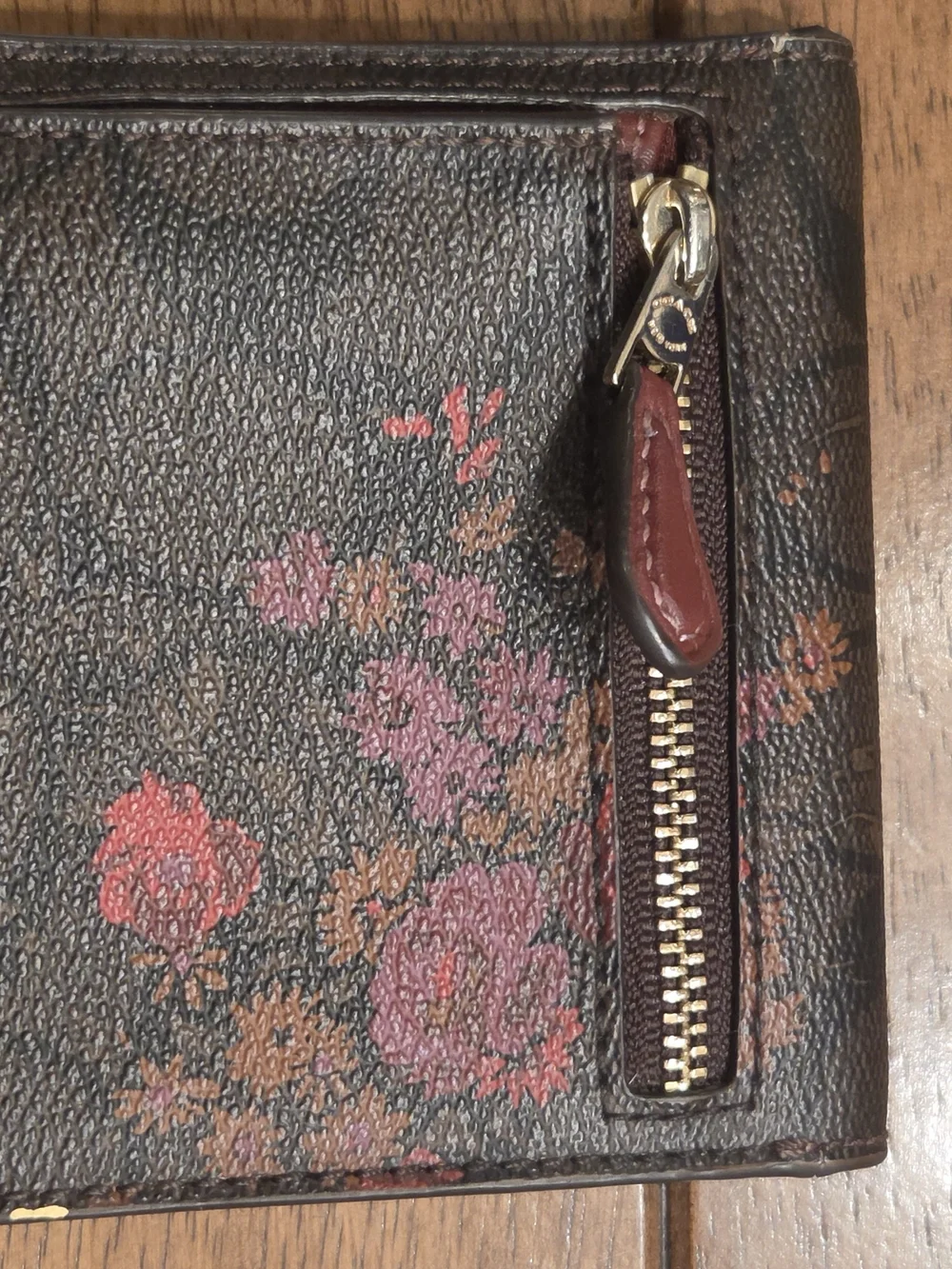 Coach Floral Signature Compact Wallet